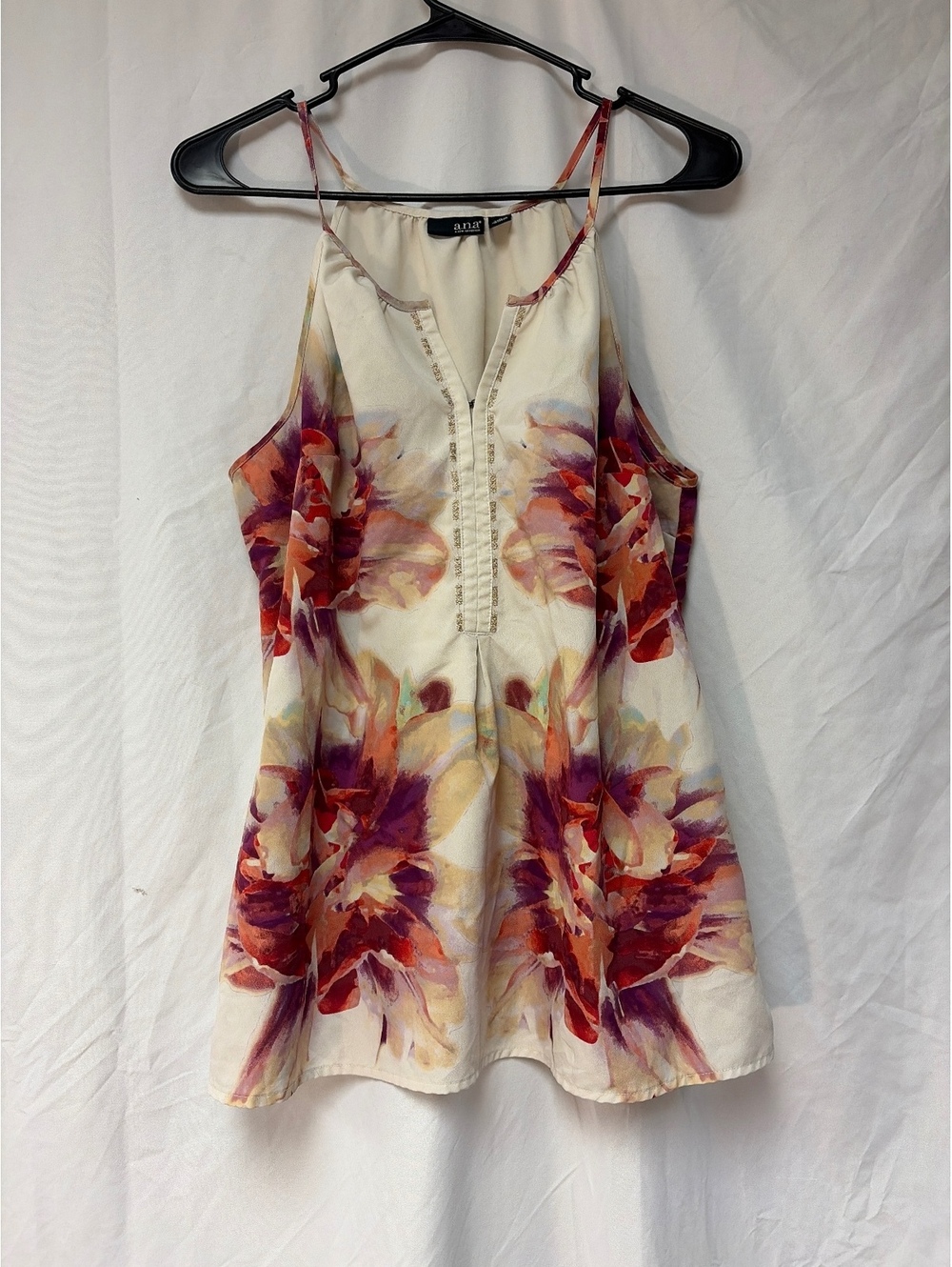 a.n.a Floral Print Spaghetti Strap Dress Size Large